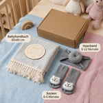 Geschenkset für Babys – Handtuch, Socken oder Haarband & Badebürste