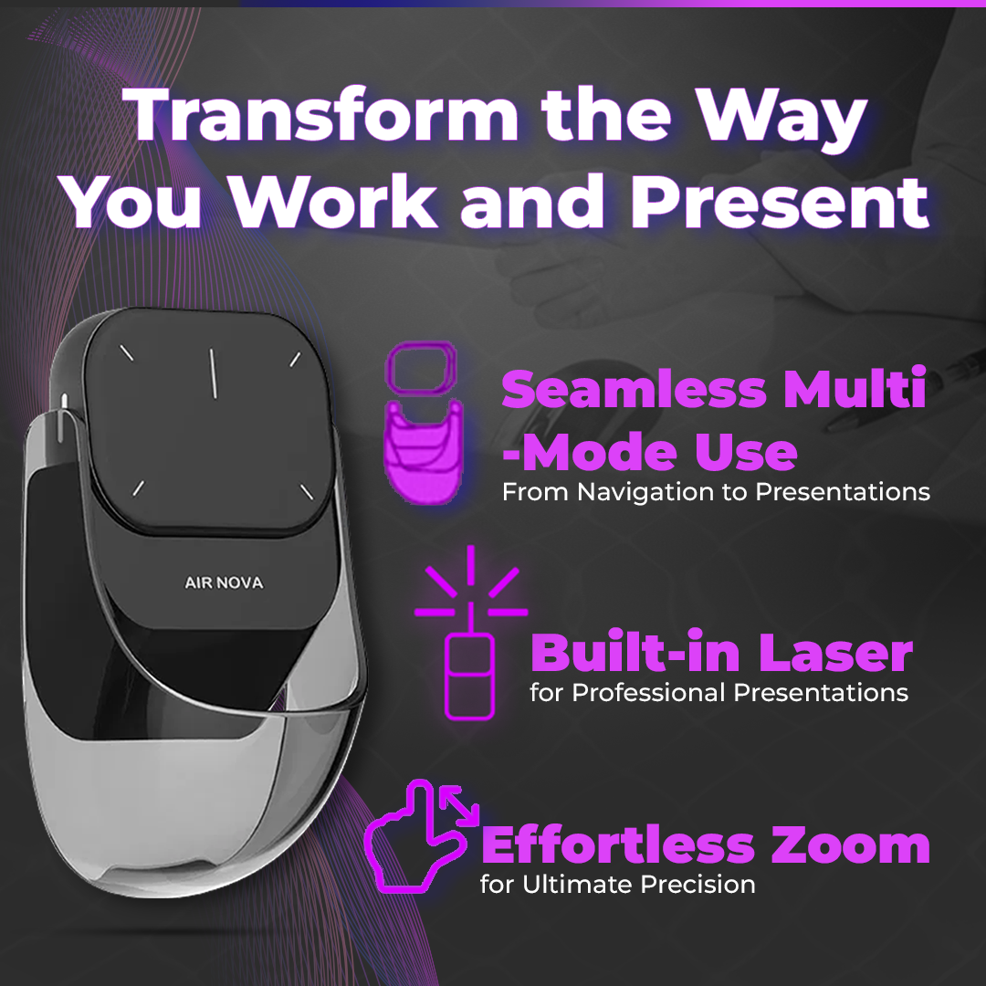 FlexiControl Bluetooth Remote Control | Wireless Touchpad and Laser Pointer for Easy Operation