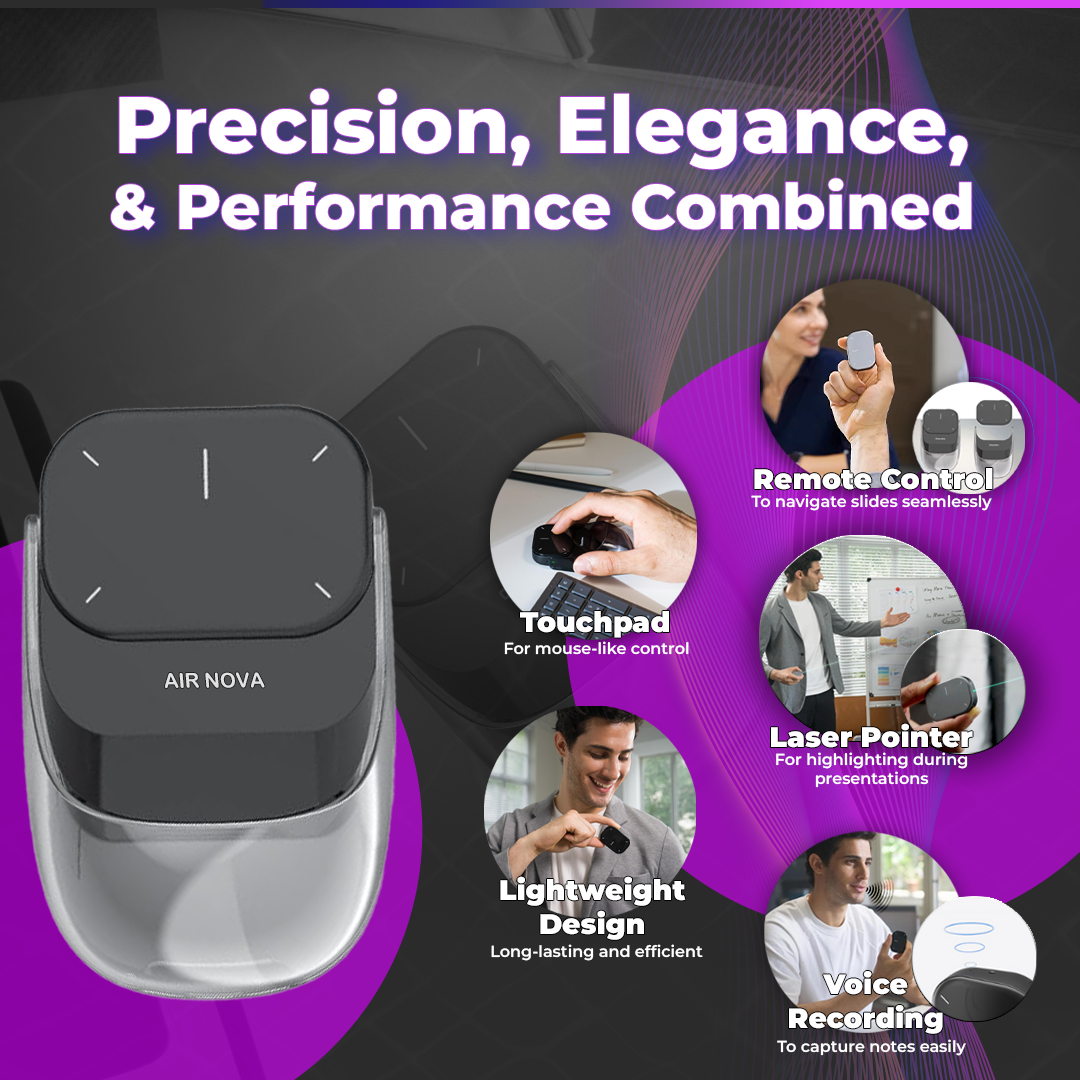 FlexiControl Bluetooth Remote Control | Wireless Touchpad and Laser Pointer for Easy Operation