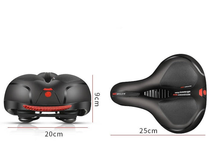 Bequemer Fahrradsattel mit Polsterung und Reflektoren