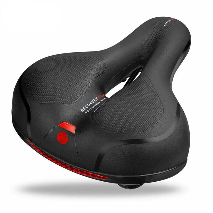 Bequemer Fahrradsattel mit Polsterung und Reflektoren