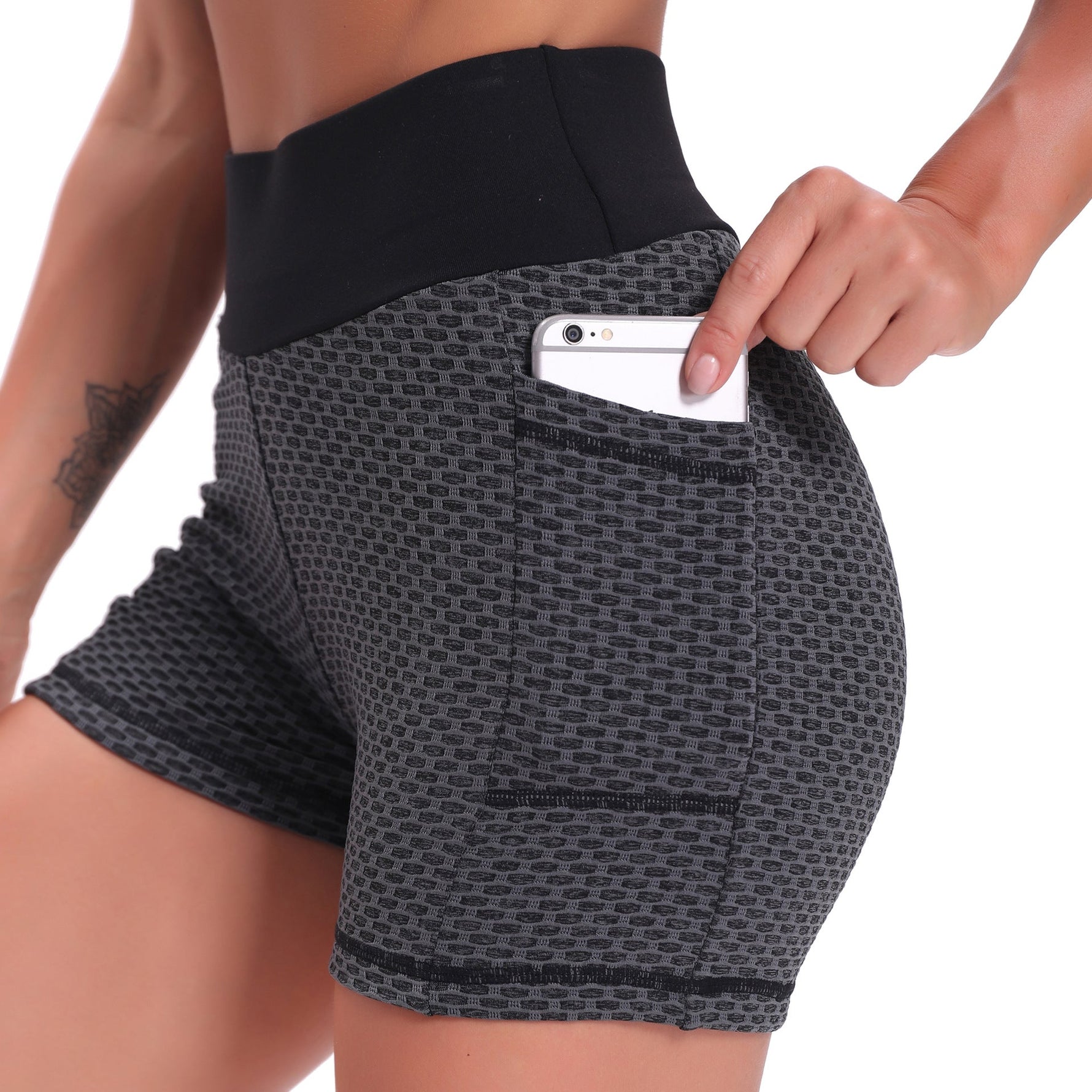 Women's Comfortable High-Waisted Jacquard Yoga Shorts